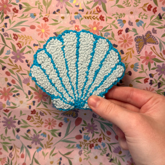 Blue Shell Mug Rug Coaster