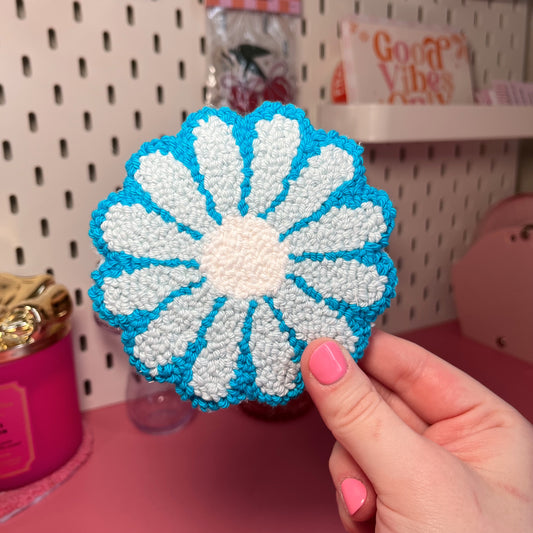 Blue Flower Mug Rug Coaster