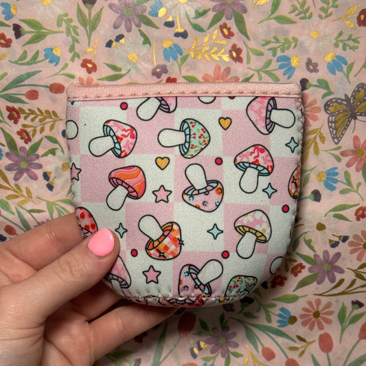 Checkered Mushrooms Coffee Sleeve