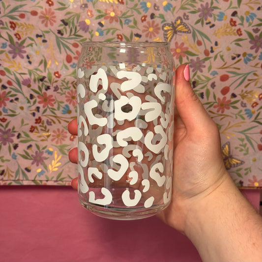 Leopard Print Glass Cup