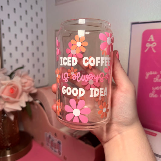 Iced Coffee Glass Cup