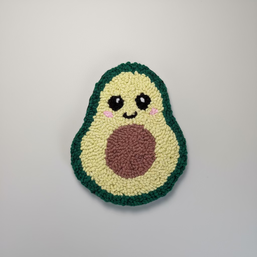 Cute Avocado Mug Rug Coaster
