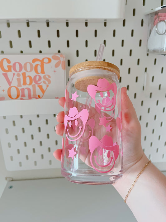 Cowboy Smiley’s Glass Cup